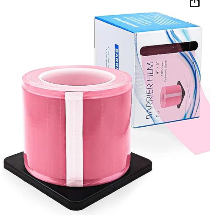 Pink Barrier Film 4&quot; x 6&quot; Dental Barrier Tape Wrap, Keedolla Perforated Tattoo Machine Cover Tape Protective Adhesive Film with Dispenser Box, 1 Box of 1200 Sheets